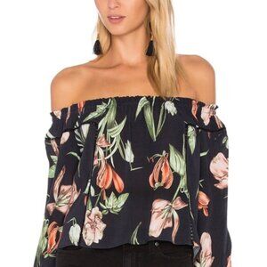 Astr Black Floral Off-Shoulder Blouse